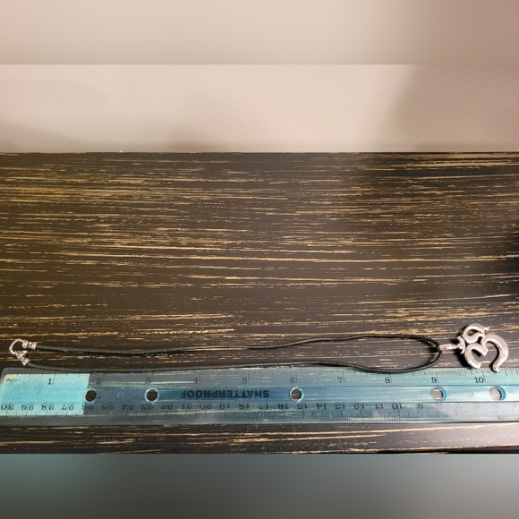 Silver Ohm Symbol on Cord Necklace - Picture 2 of 4